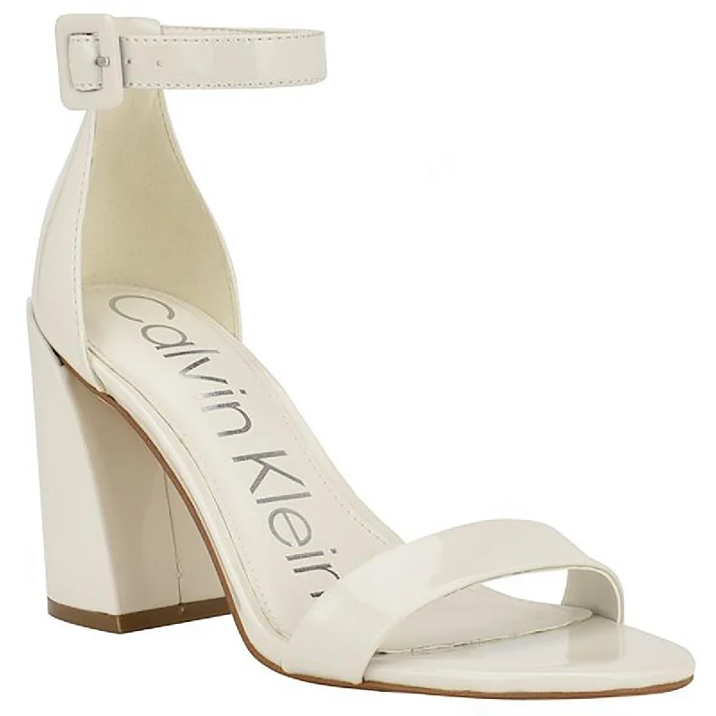 Calvin Klein Womens Marle Ankle Strap Open Toe Block Heel