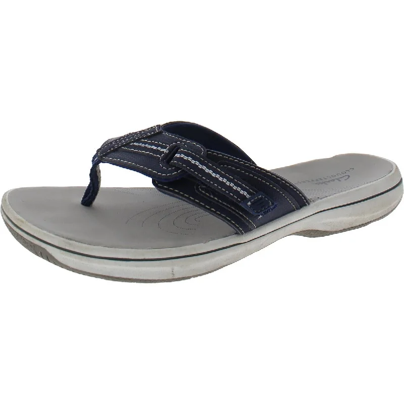 Clarks Womens Brinkley Jazz Faux Leather Thong Flip-Flops