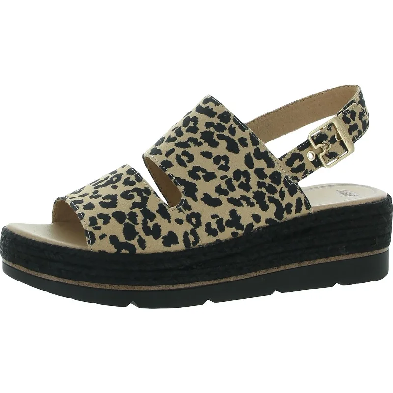 Dr. Scholl's Shoes Womens Oh Hey Slingback Leopard Print Espadrilles