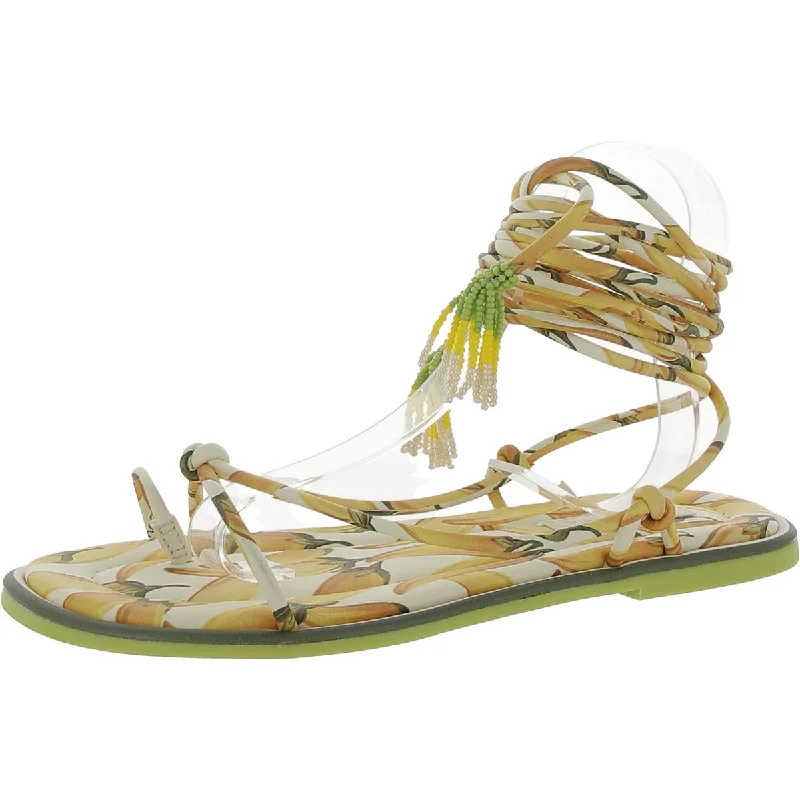 FARM Rio Womens Faux Leather Strappy Slingback Sandals