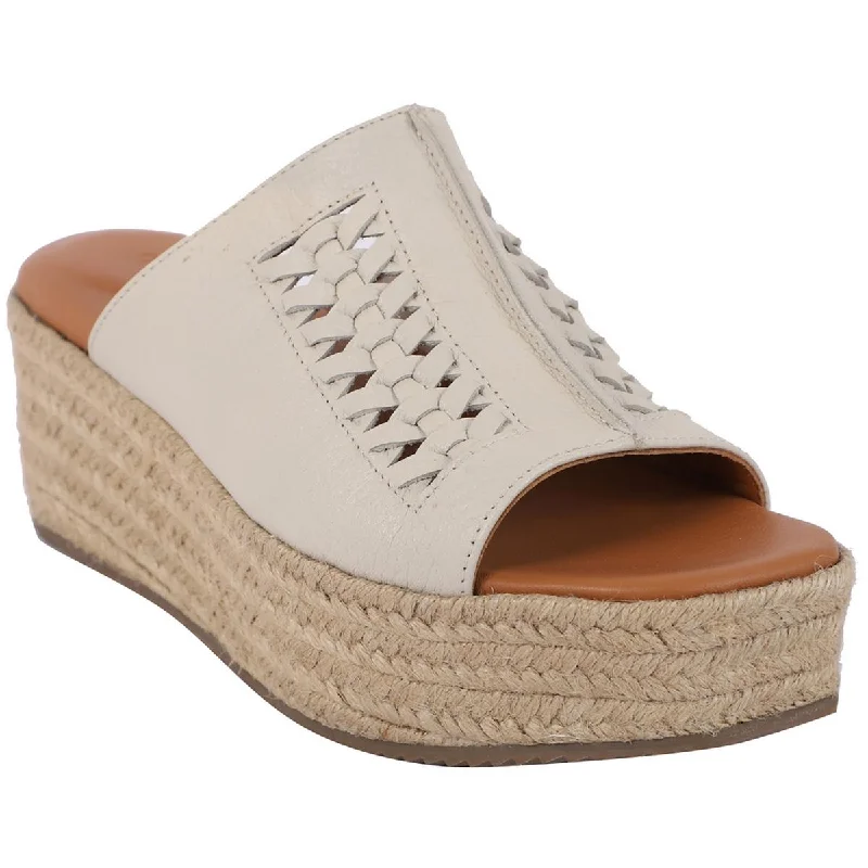 Gentle Souls by Kenneth Cole Womens Silvana Leather Woven Espadrilles