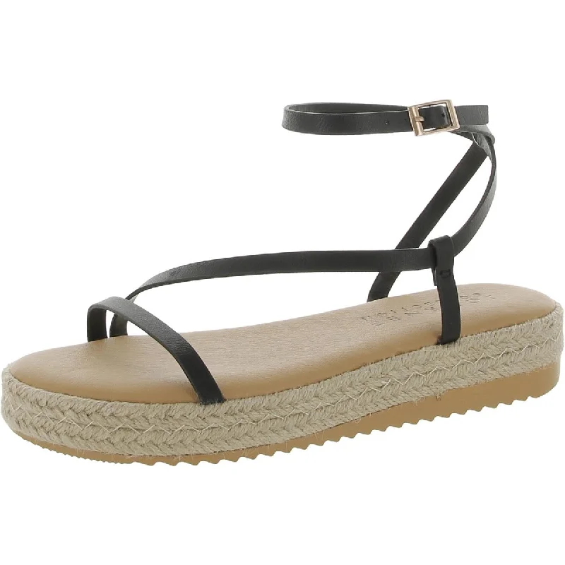 Journee Collection Womens Faux Leather Round Toe Espadrilles