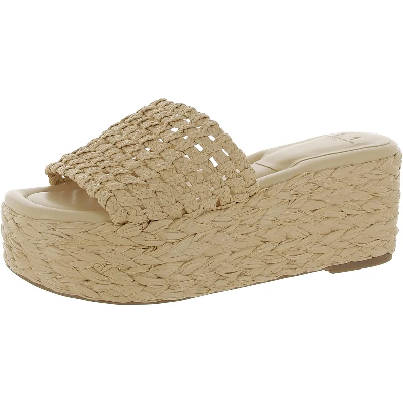 Marc Fisher LTD Womens Priya Woven Peep-Toe Platform Sandals