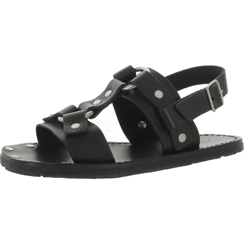 RE/DONE Womens 70s Tire Tread Sandal Leather Strappy T-Strap Sandals