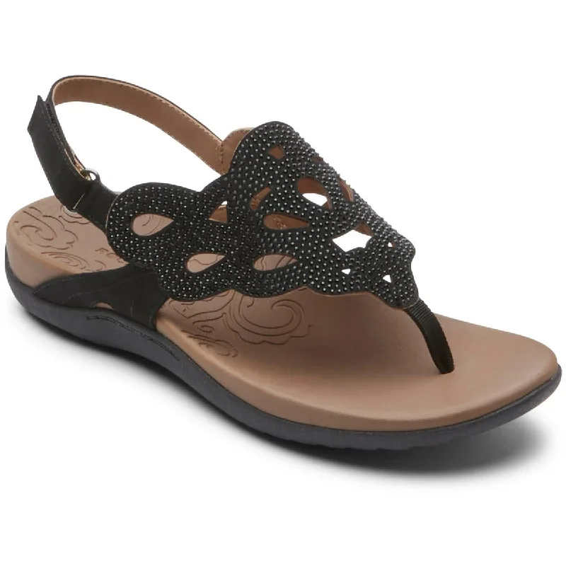 Rockport Womens Ridge Embellished Thong Slingback Sandals