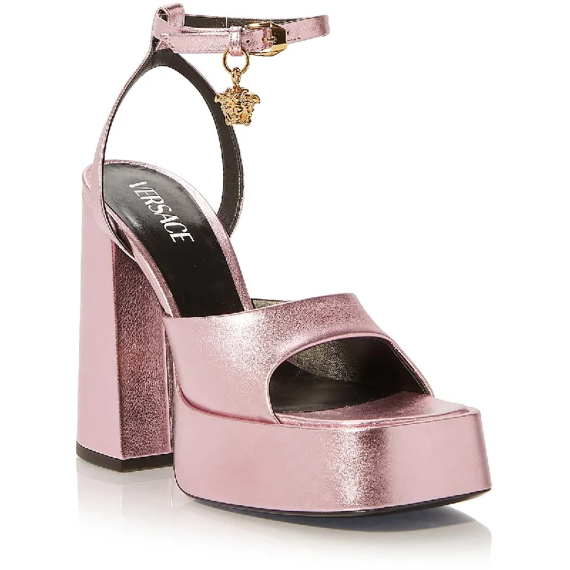 Versace Womens Leather Dressy Platform Sandals