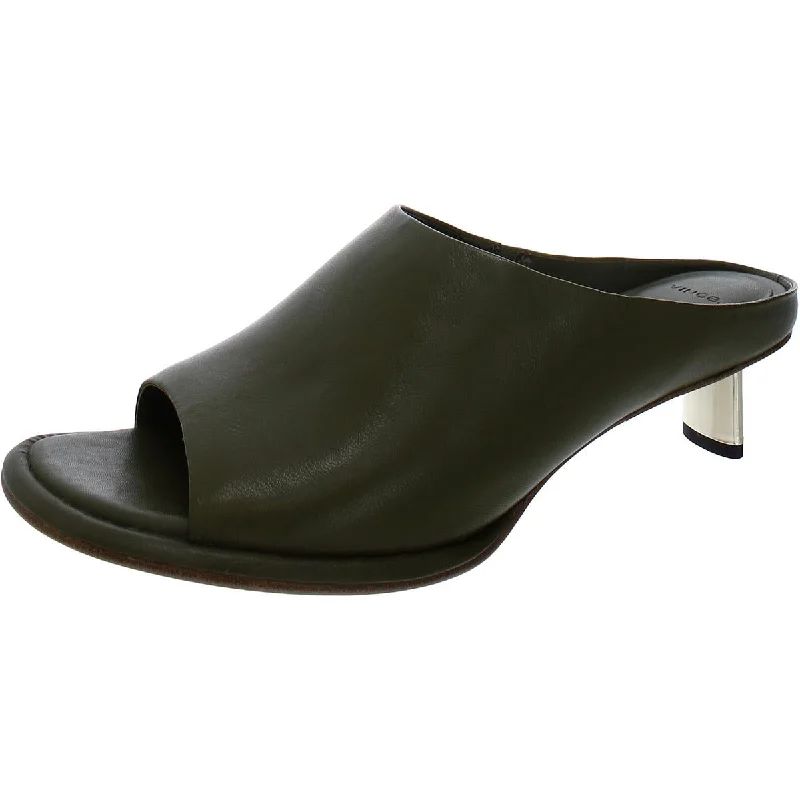 Vince Womens Ezzy Leather Mule Heels