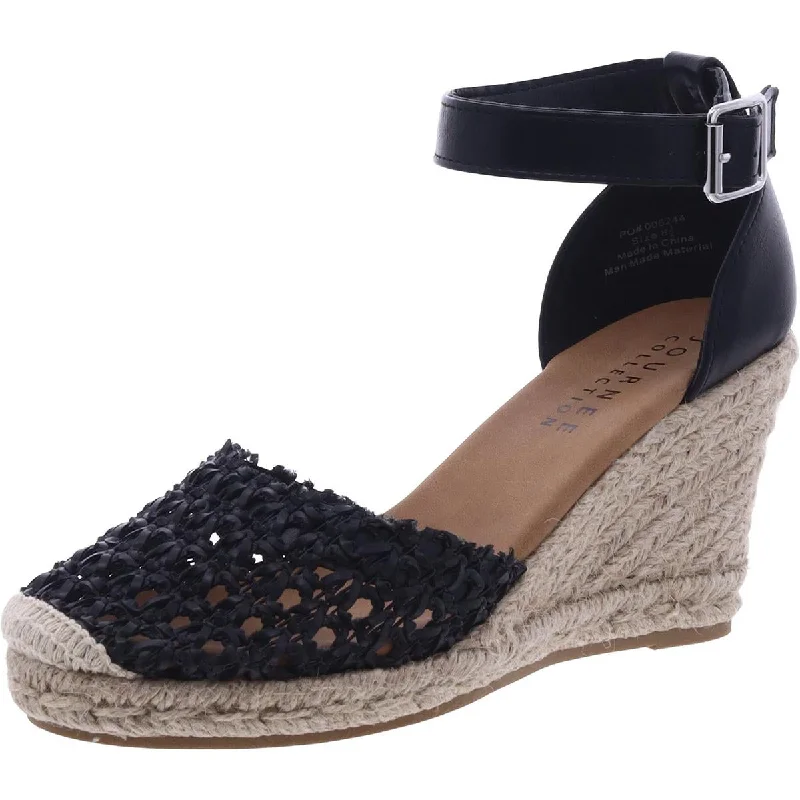 Journee Collection Womens Espadrille Ankle Strap Wedge Heels