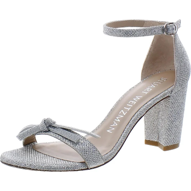 Stuart Weitzman Womens Starla 80 Textured Embellished Ankle Strap