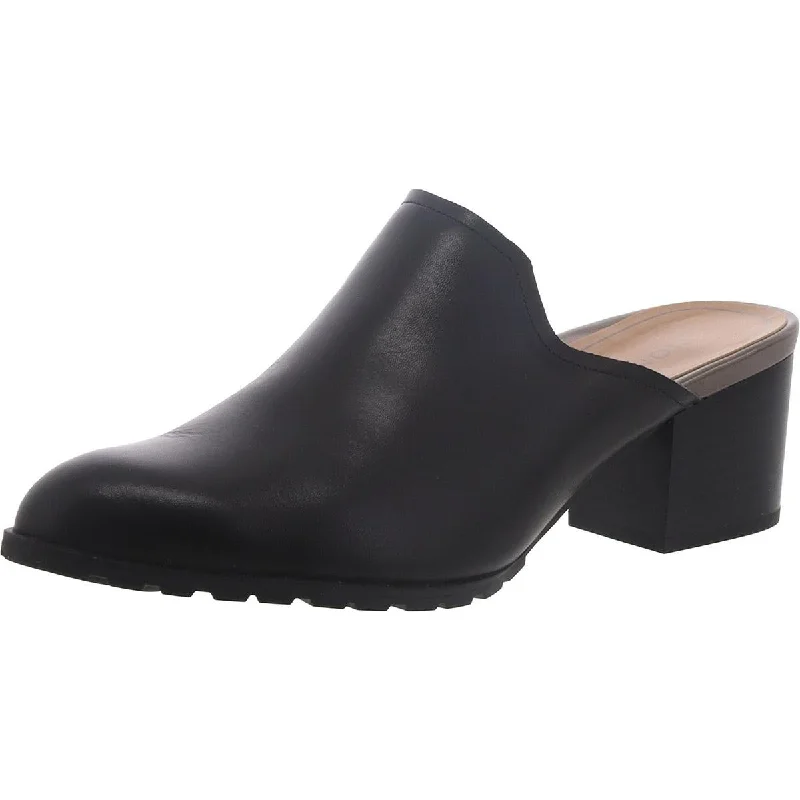 Vionic Womens Claremont Leather Slip-On Mules