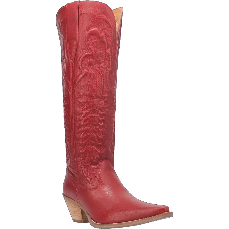 Dingo Womens Raisin Kane Red Leather Cowboy Boots