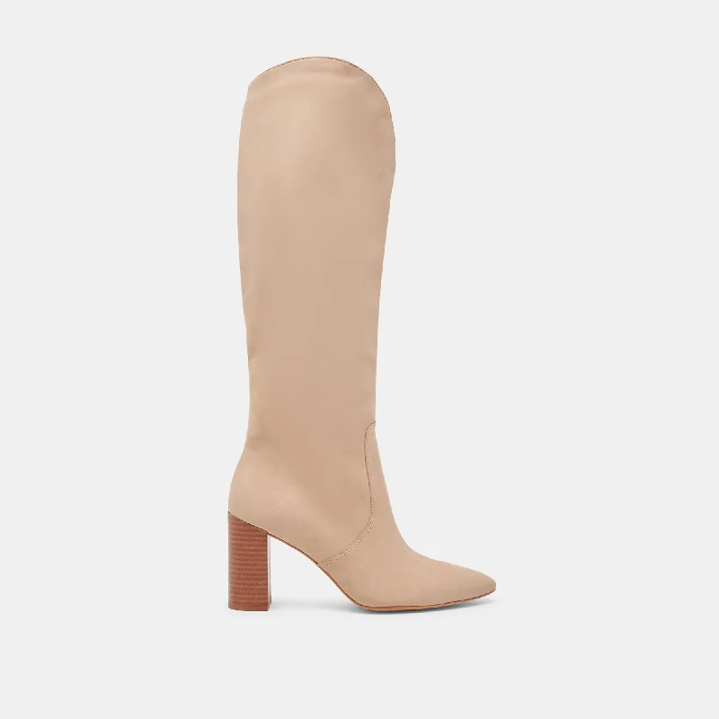 NEDI WIDE CALF BOOTS DUNE NUBUCK