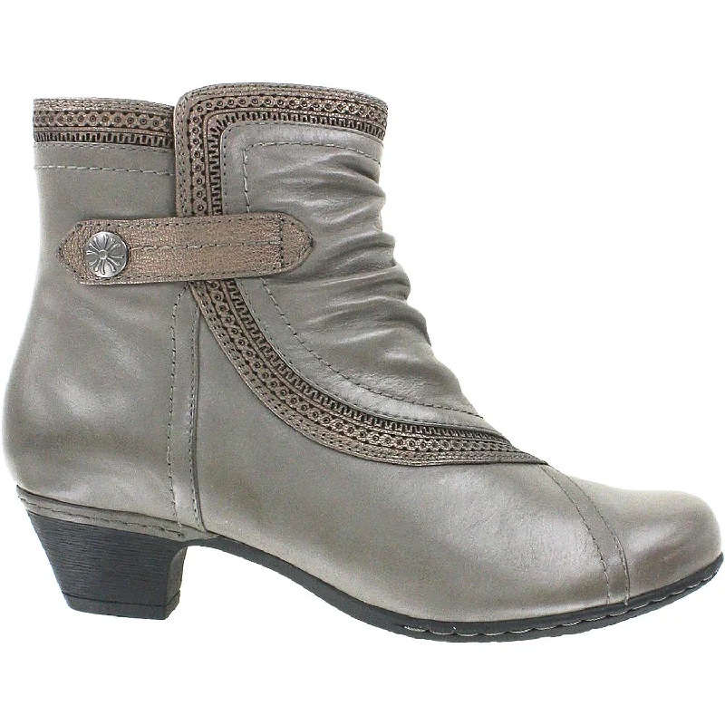 Women's Rockport Cobb Hill Abbott Panel Boot Grey Leather